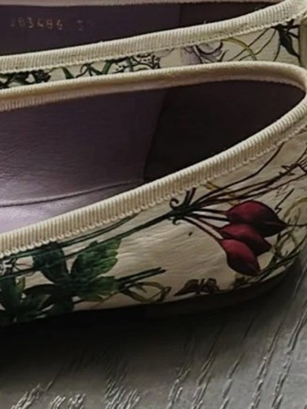 RARE Gucci flora LOGO ballet flats floral 39 or US 8.5 vintage - Picture 12 of 13